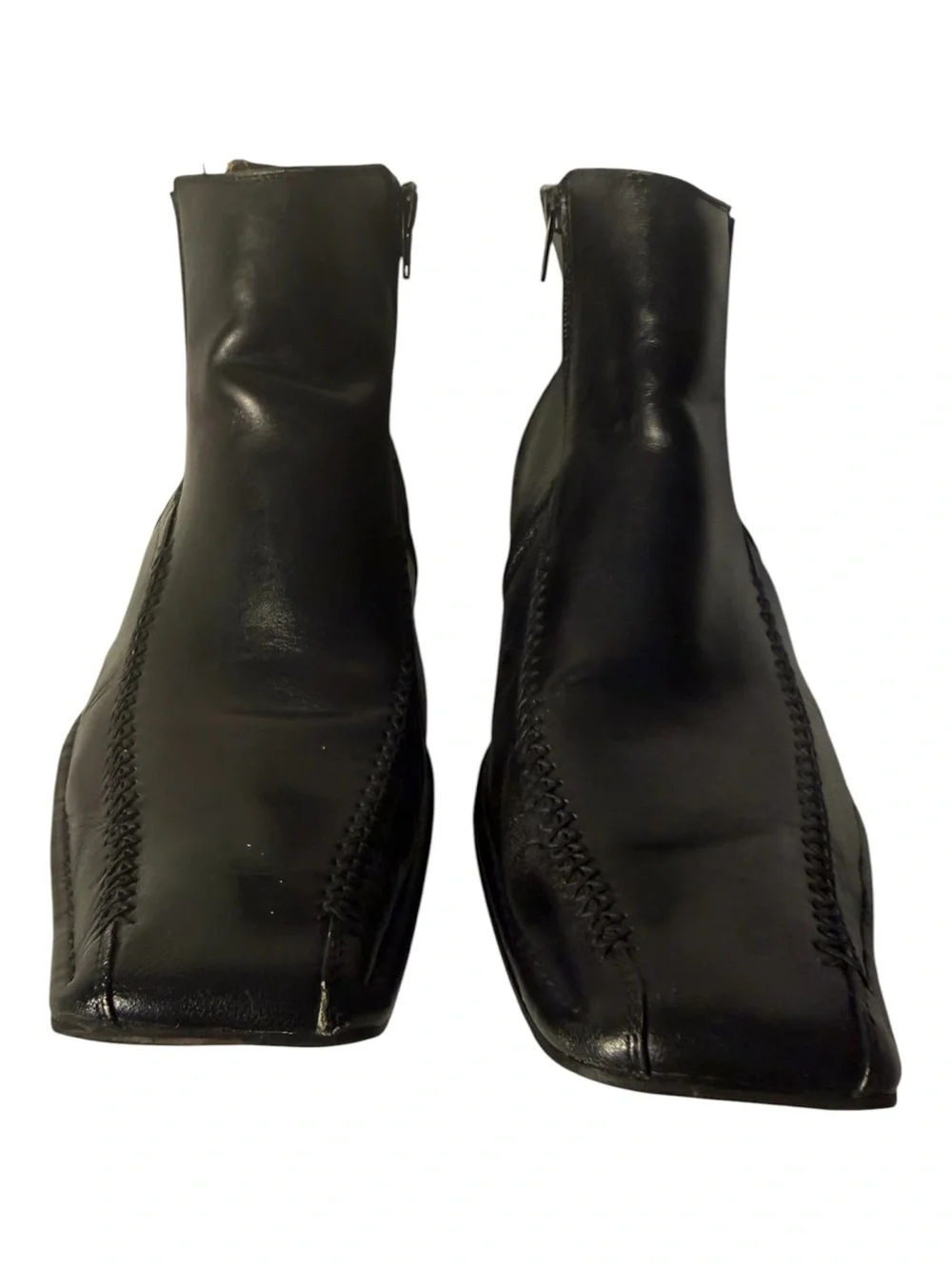 Steve Madden Men's Black Square-Toe Zip Ankle Boots Zip closure stokpile 10.5
